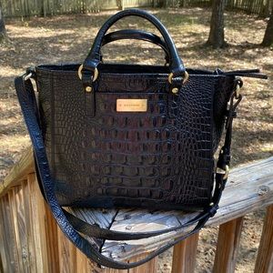 BRAHMIN mini arno Melbourne handbag Black croc 🐊